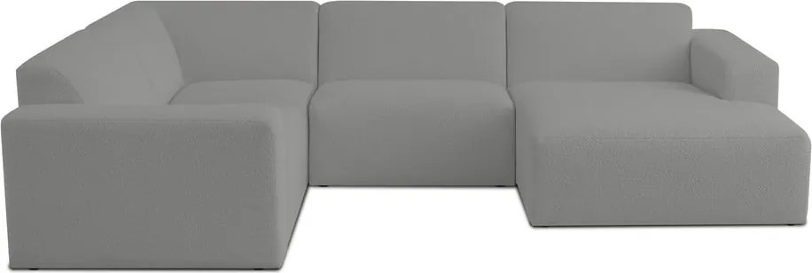 Сив ъглов диван от букле ("U" форма) Roxy – Scandic