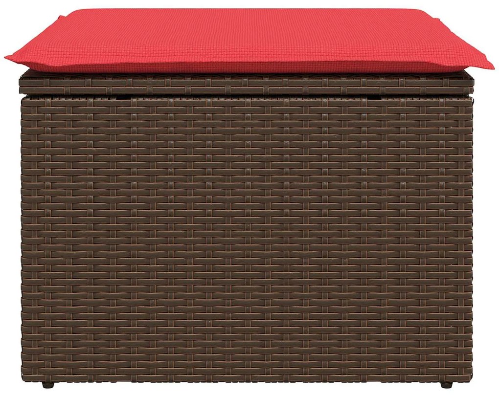 366231 vidaXL Градински стол с възглавница, кафяв, 55x55x37 см, полиратан