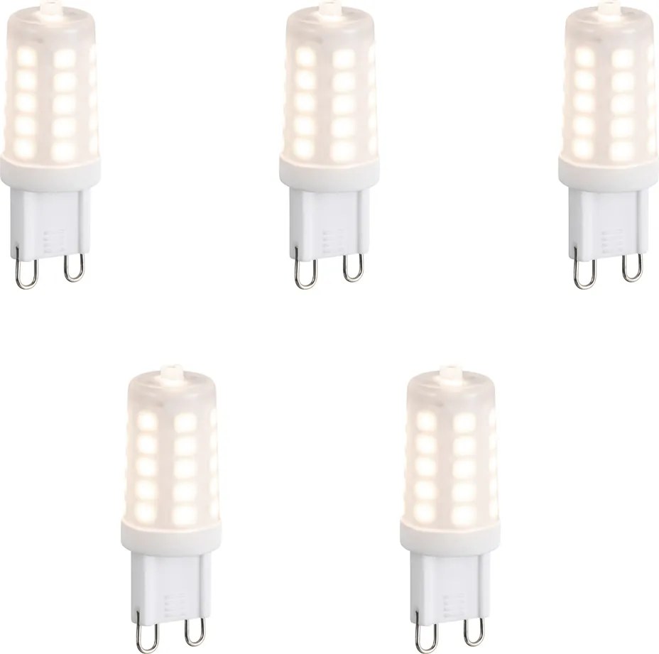 Комплект от 5 G9 димируеми опалови LED крушки 3W 250 lm 3000K