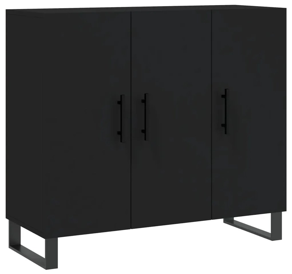 828133 vidaXL Сайдборд, черен, 90x34x80 см, инженерно дърво
