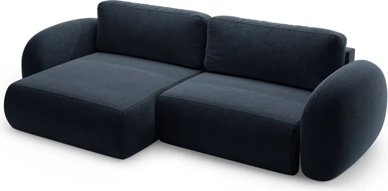 Тъмносин шенилов сгъваем/с място за съхранение ъглов диван Tonale – Cosmopolitan Design