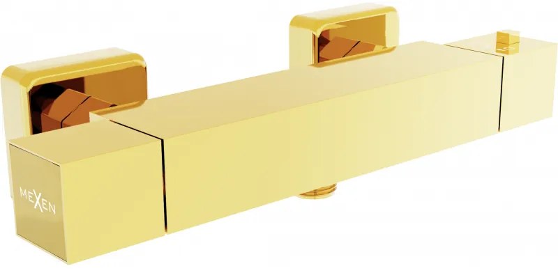 Mexen Cube термостатичен душ батерия, златен - 77200-50