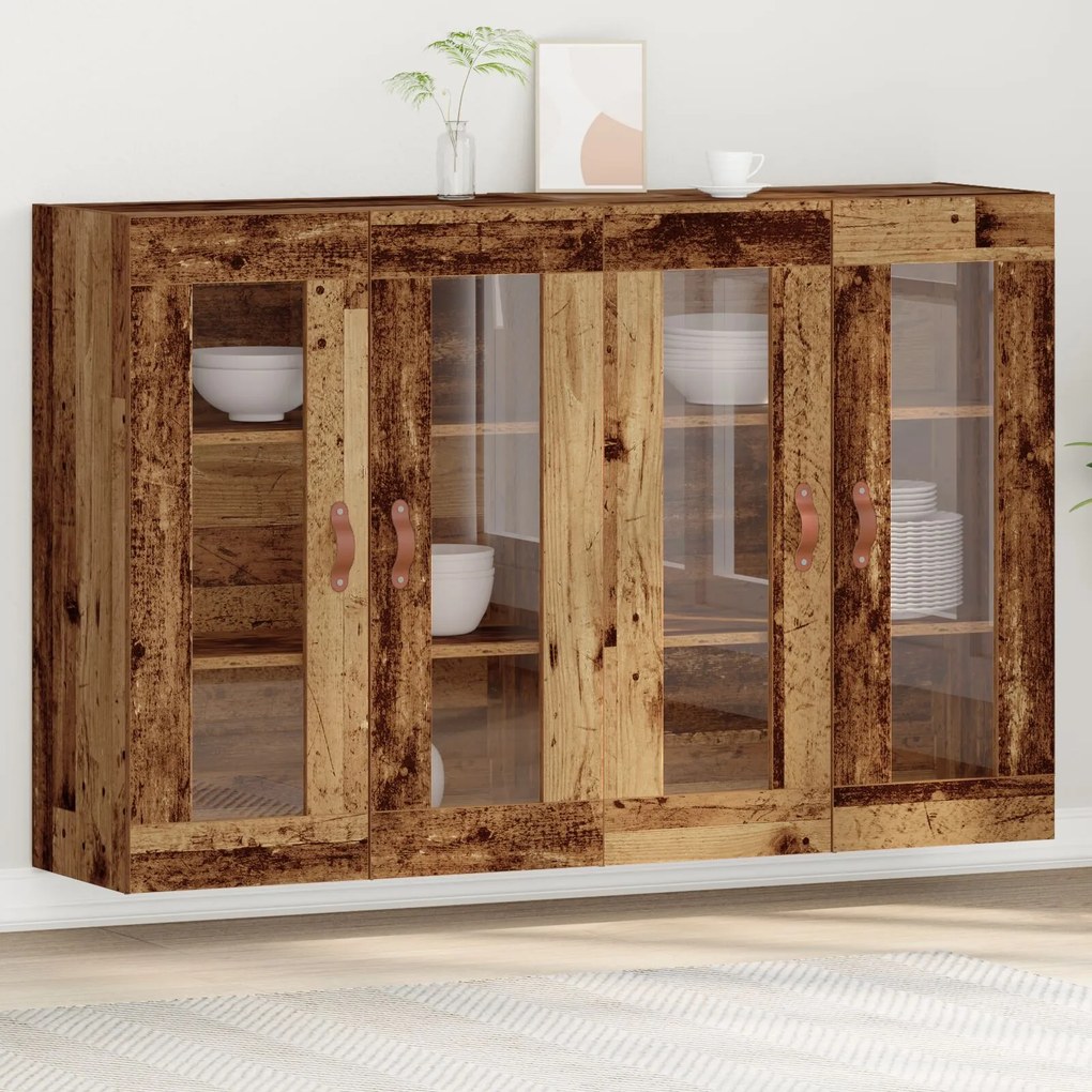 Sonata H Стенни шкафове 2 бр Стара дървесина 69.5x34x90 см Инженерна дървесина