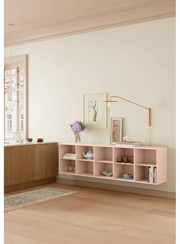 Светлорозова висяща библиотека 220x61x42 cm Mistral – Hammel Furniture