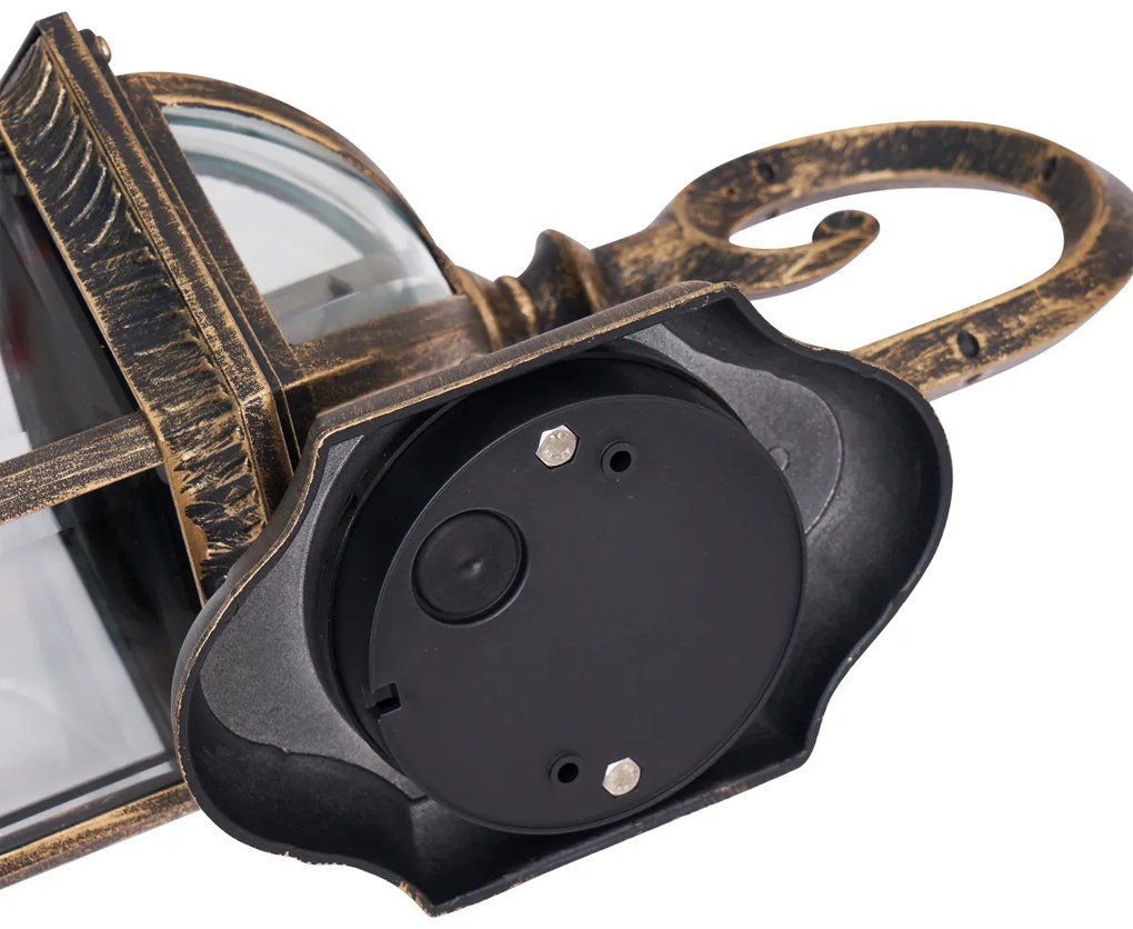 Класически външен стенен аплик антично злато IP44 - Glasgow