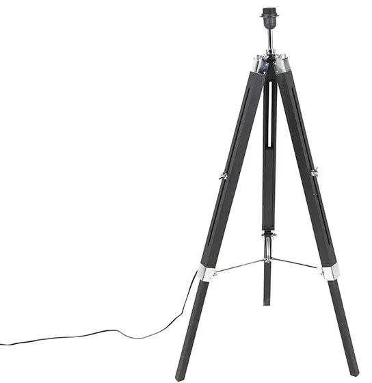 Селска подова лампа черна без абажур - Tripod
