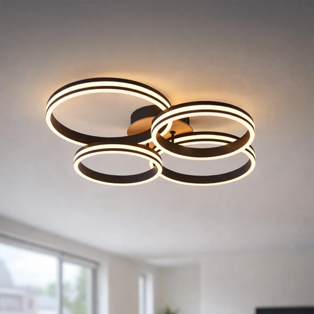 Плафон дърво вкл. LED 3-степенно димиране 4-лампи - Navara