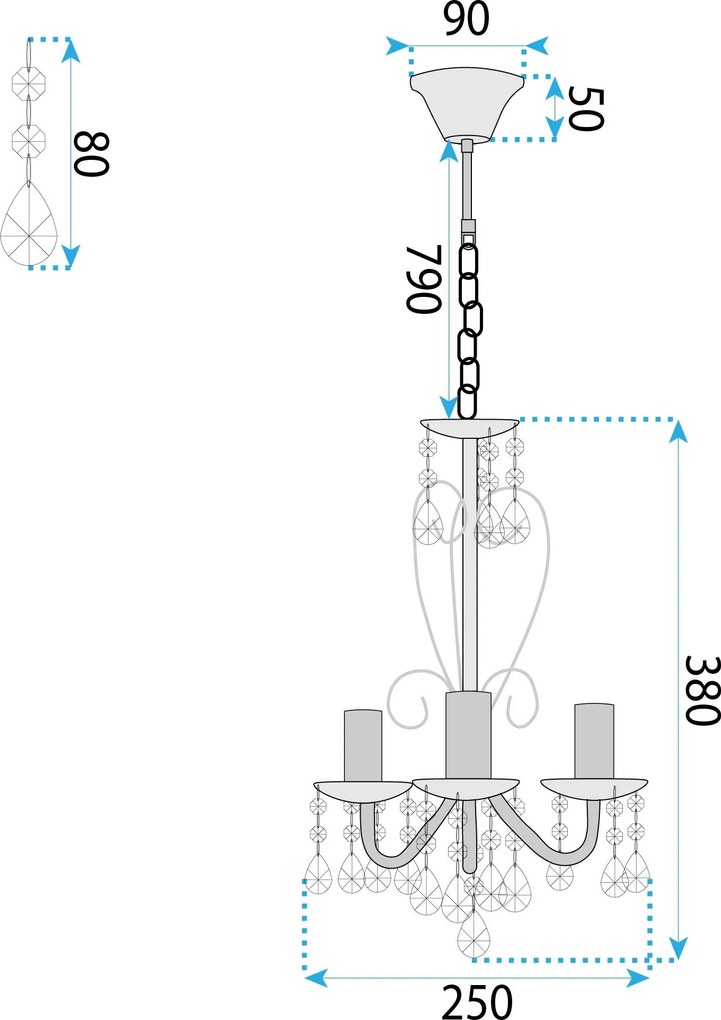 ЛАМПА EBT012-3CP GOLD