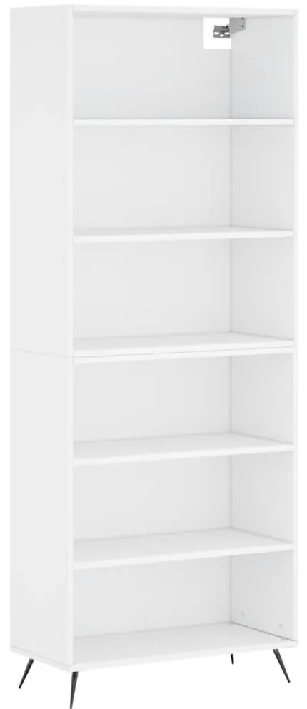 3189541 vidaXL Висок шкаф, бял, 69,5x32,5x180 см, инженерно дърво