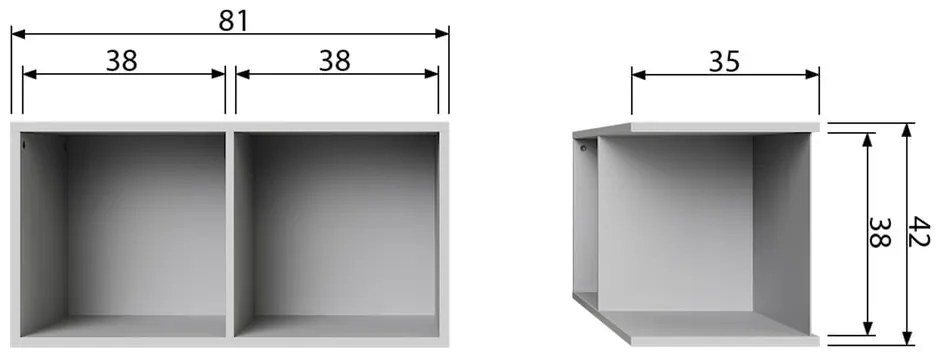 Сив модулен шкаф за книги от борова дървесина 81x41 cm Vt - vtwonen