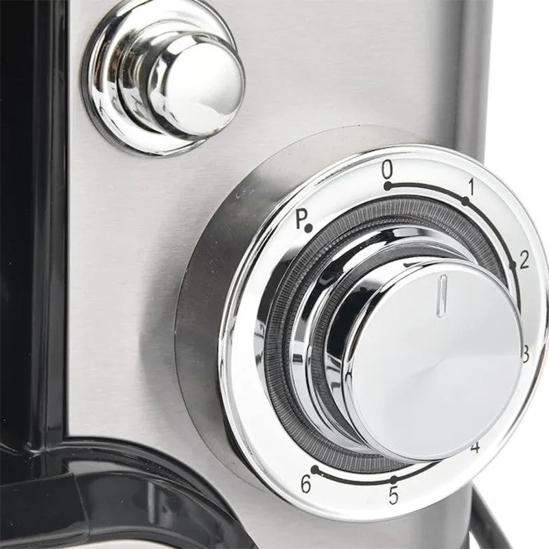 Планетарен миксер Goldmann GM-1115ED, 2800W, 10 л, 6 скорости + импулси, Таймер, Иноксова купа, LED, Инокс