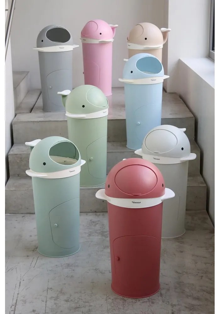 Светлосиньо пластмасово кошче за пелени 25 l Whale – Kindsgut