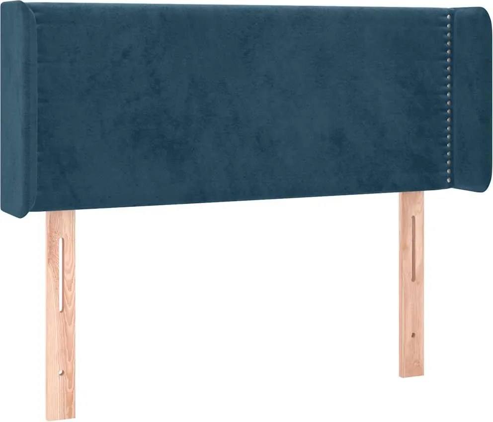 3118674 vidaXL Горна табла за легло, тъмносиня, 103x16x78/88 см, кадифе