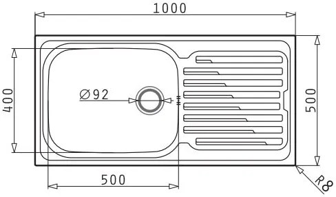 Измийте Pyramis Amaltia 1B 1D-100X50-гладка