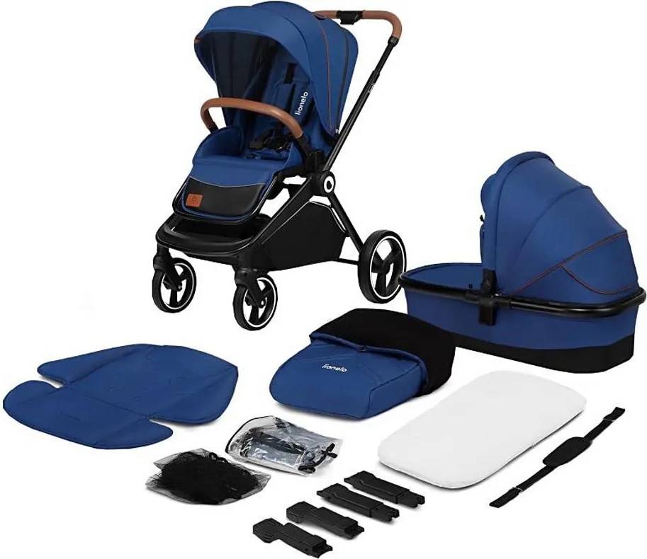 Lionelo - Комбинирана количка 2 в 1 MIKA Blue Navy