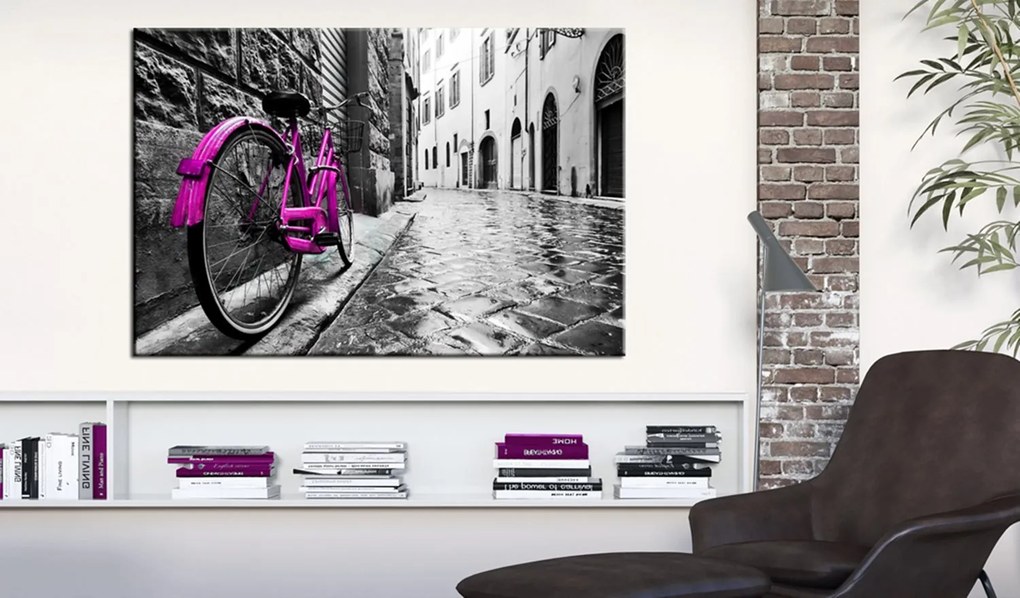 Печат върху платно - Vintage Pink Bike 60x40
