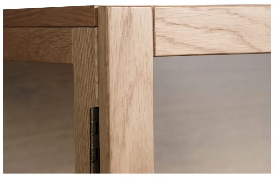 Витрина от дъбова дървесина в естествен цвят 190x90 cm Elba - Unique Furniture