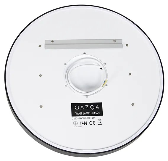 Огледало за баня черно 50 см с LED 3-степенно димиране с докосване кръгло - Miral