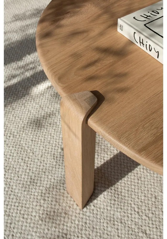 Масичка за кафе от масивен дъб в естествен цвят 100x180 cm Kulin – Gazzda