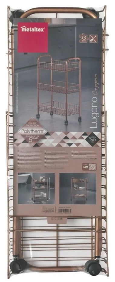 Подвижен органайзер с 3 рафта в меден цвят Lugano - Metaltex