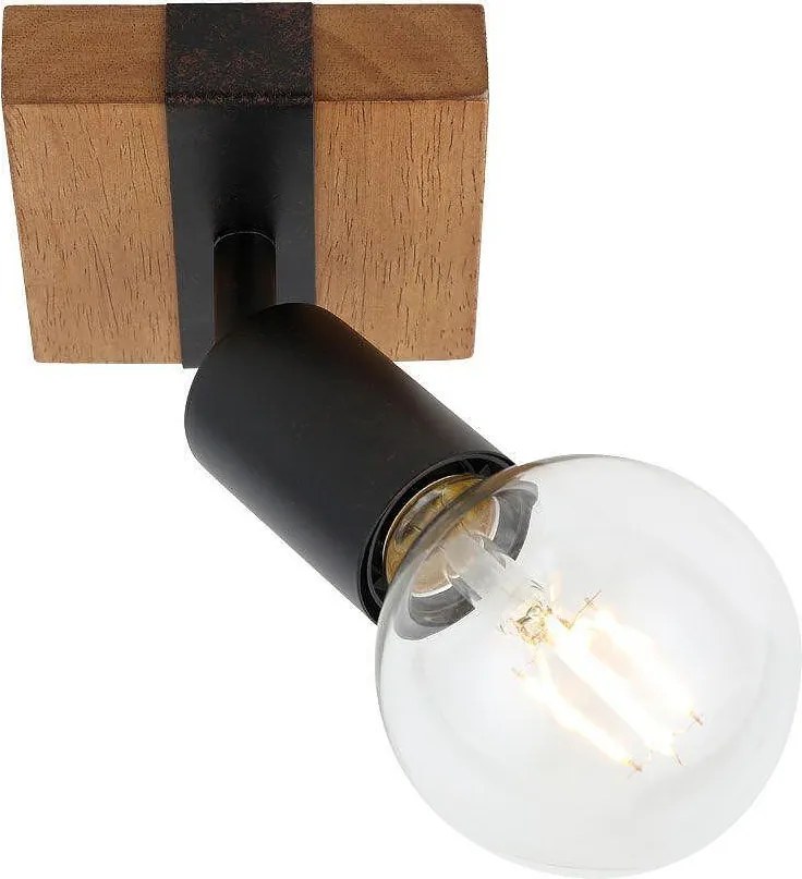 Спот за таван LORENZO, черен, 1хE27