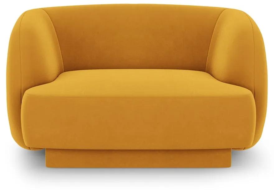 Кадифено кресло в цвят горчица Miley - Micadoni Home