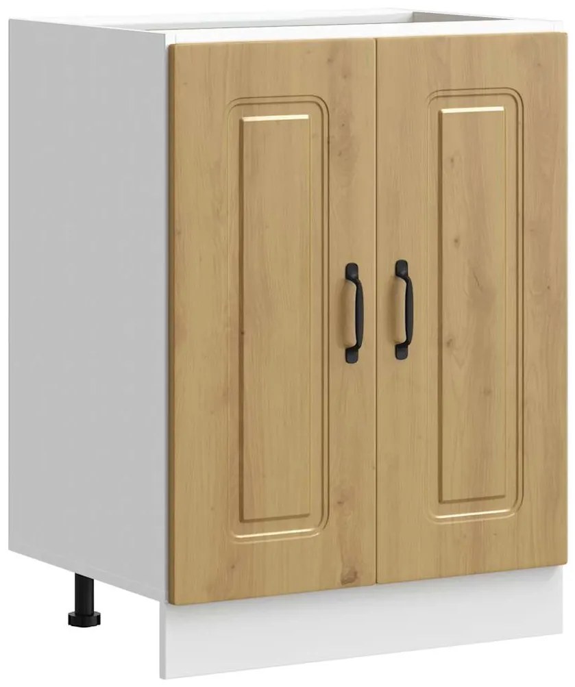 853446 vidaXL Шкаф за мивка, Kalmar, дъб артизан 60x46x81,5см инженерно дърво
