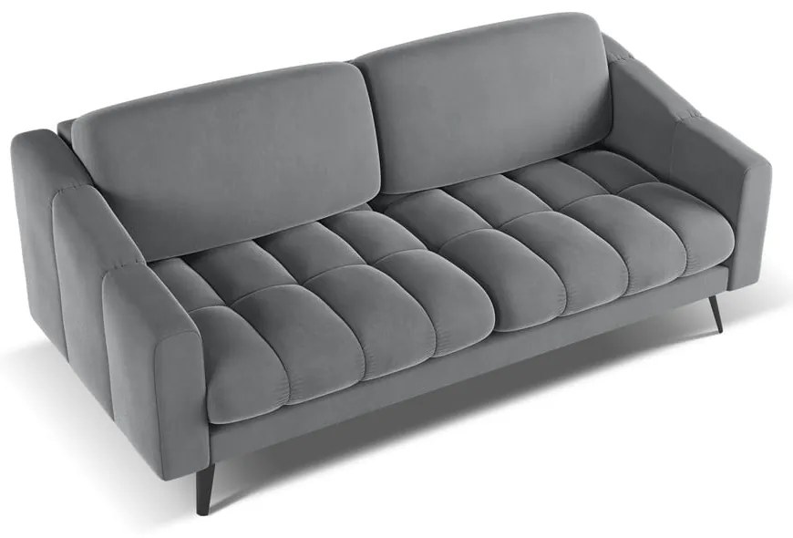 Сив кадифен диван 202 cm Nalu – Makamii