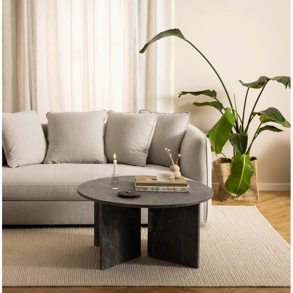 Сива мраморна кръгла масичка за кафе ø 90 cm Vega – Actona