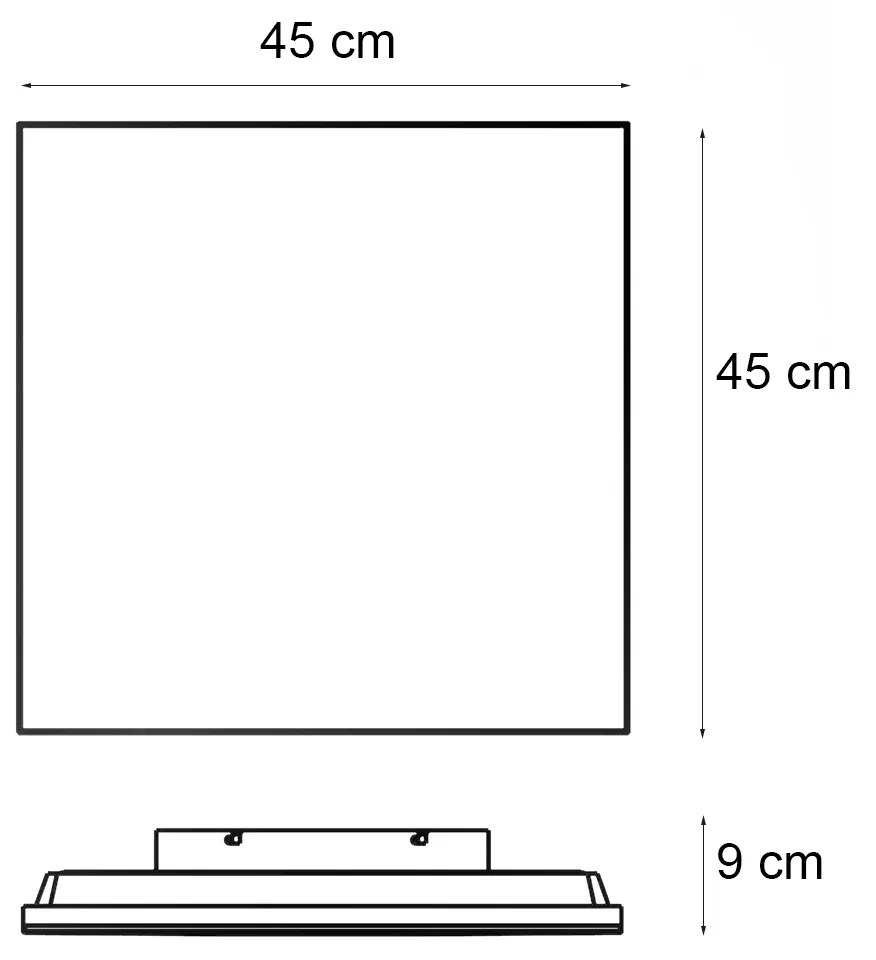 Модерен LED панел бял 44,5x44,5 см с LED Dim to Warm RGB - Aike