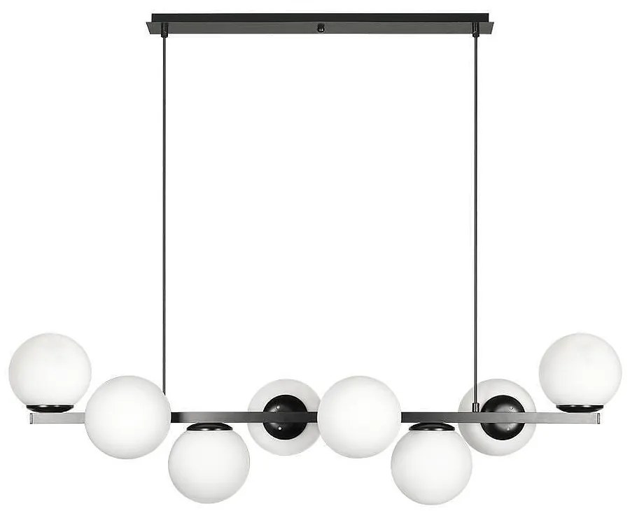 Полилей ФИОРЕ, черен/бял, 8xE27