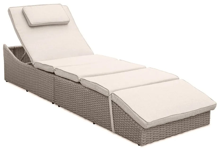 Бял/бежов градински шезлонг от ратан Akland - Bonami Selection