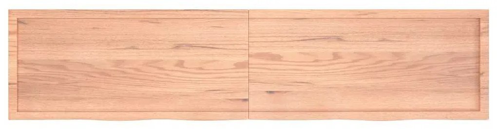 3156403 vidaXL Плот за маса светлокафяв 220x50x(2-4) см обработен масивен дъб