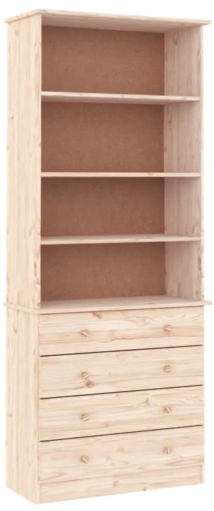 353953 vidaXL Библиотека с чекмеджета ALTA, 77x35x186,5 см, бор масив