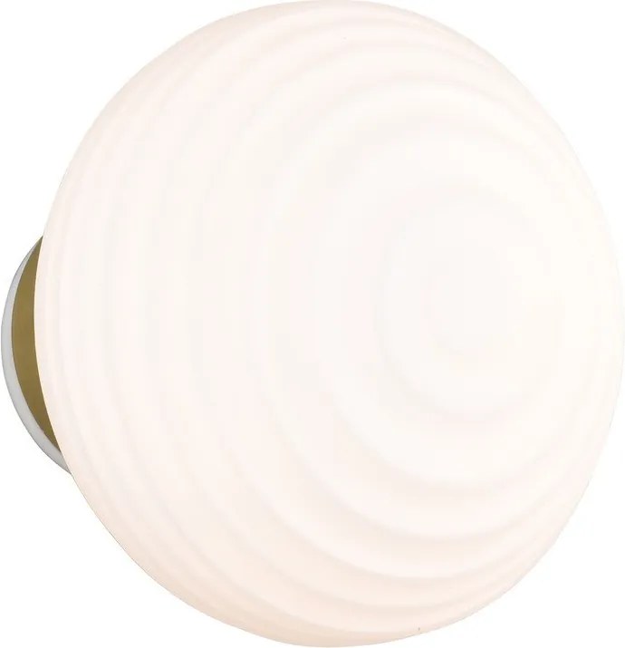 Бяла стъклена LED стенна лампа с USB ø 15,5 cm Earl – Reality