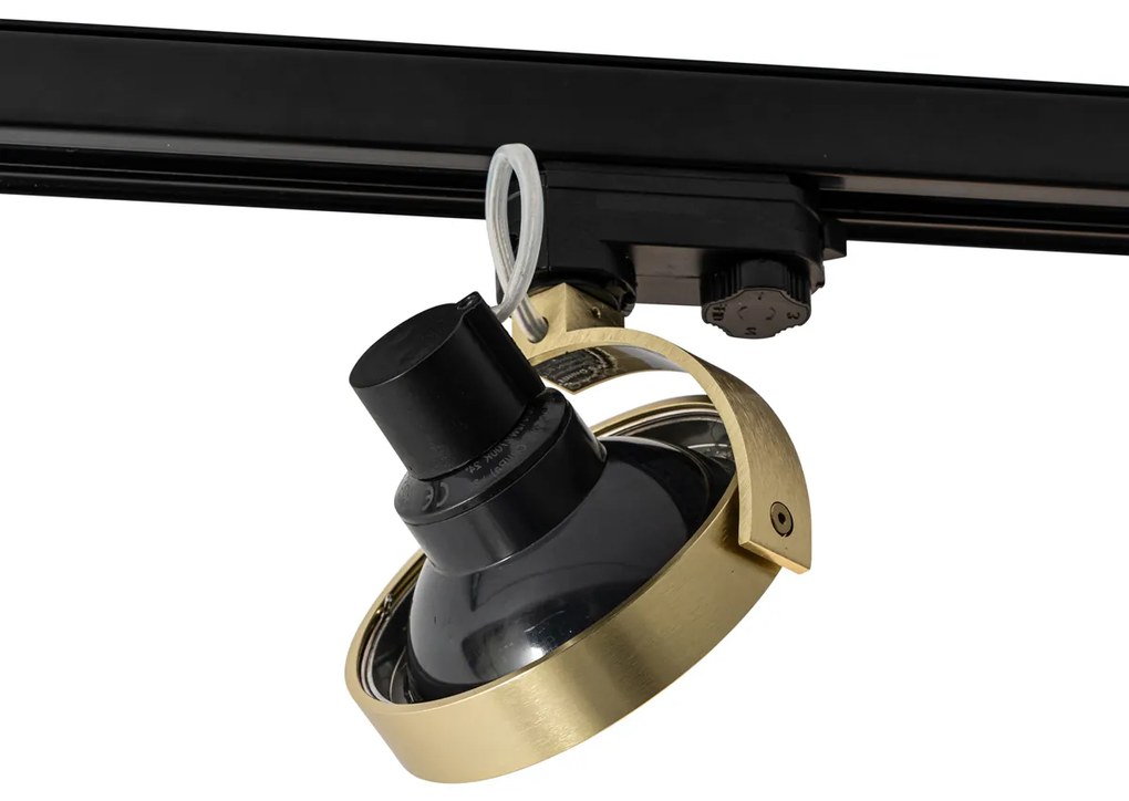 Модерен 3-фазен релсов прожектор златен - Master 111 Honey