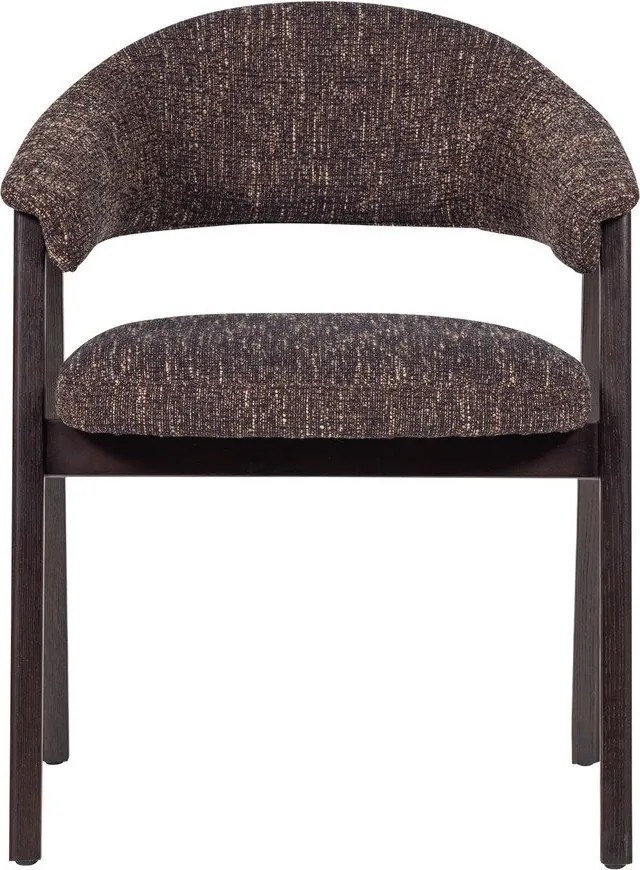 Тъмнокафяв тапициран трапезен стол с подлакътници Tunar – WOOOD