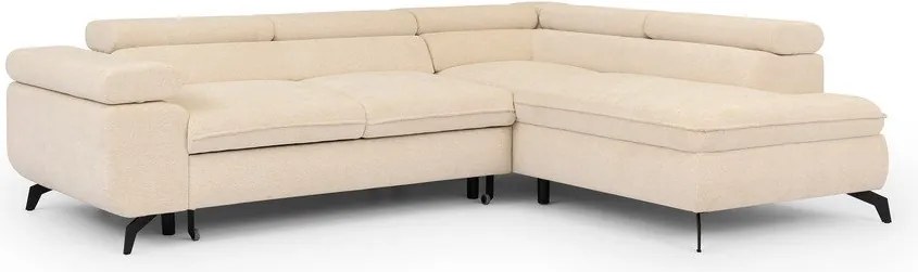 Кремав шенилов ъглов диван (десен ъгъл L форма) Marbeya – Ropez