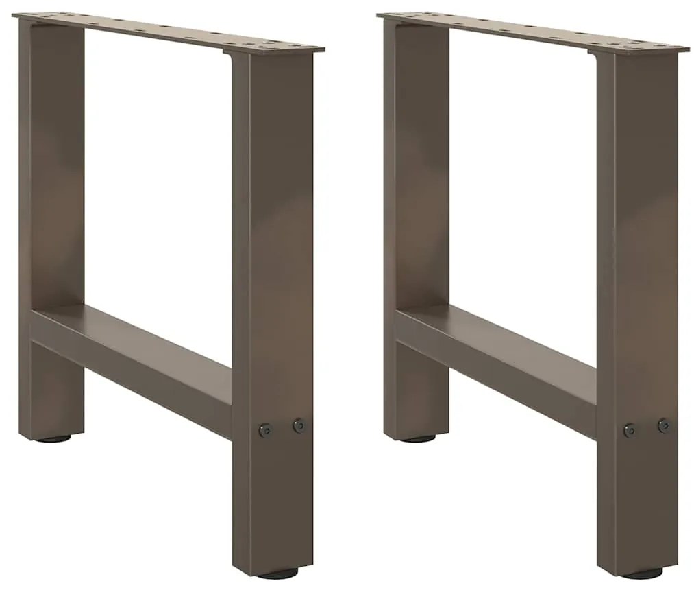 4013287 vidaXL Крака за масичка за кафе, естествена стомана, 2 бр., 60 x (42-43) см, стомана