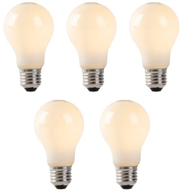 Комплект от 5 LED крушки E27 Опал стъкло 1W 80lm 2200K