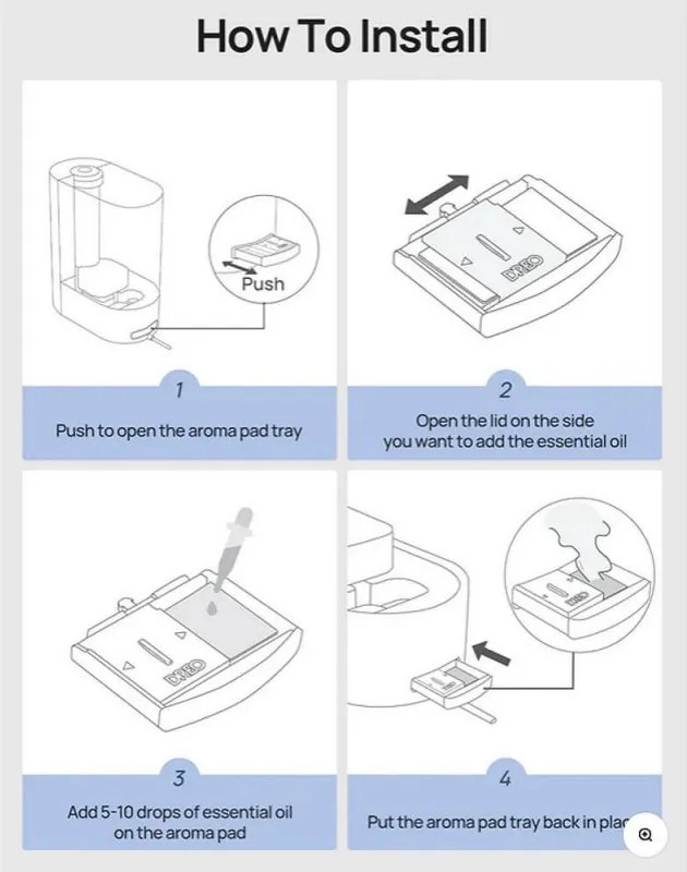 Арома подложки за овлажнители за въздух DREO, 24 бр, Естествен памук, Подходящи за използване с етерични масла, Бял