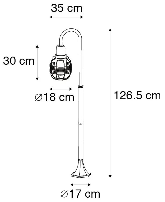 Ръстична външна лампа черна IP44 - Guardado