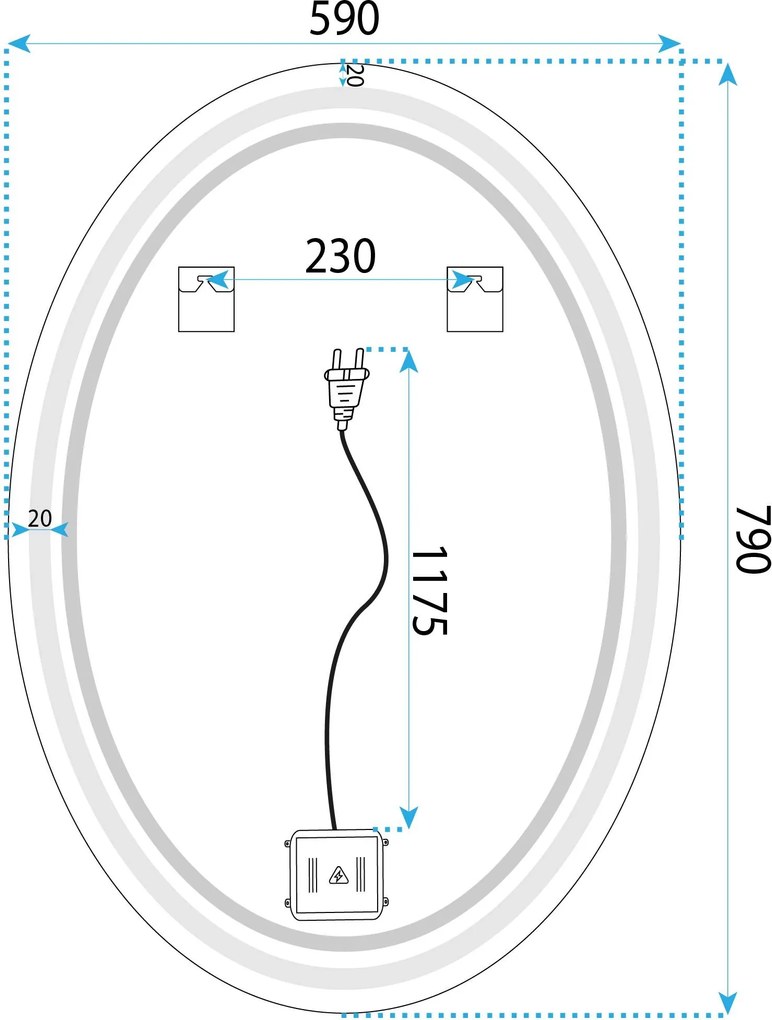 Огледало LED Marco 60x80  cm