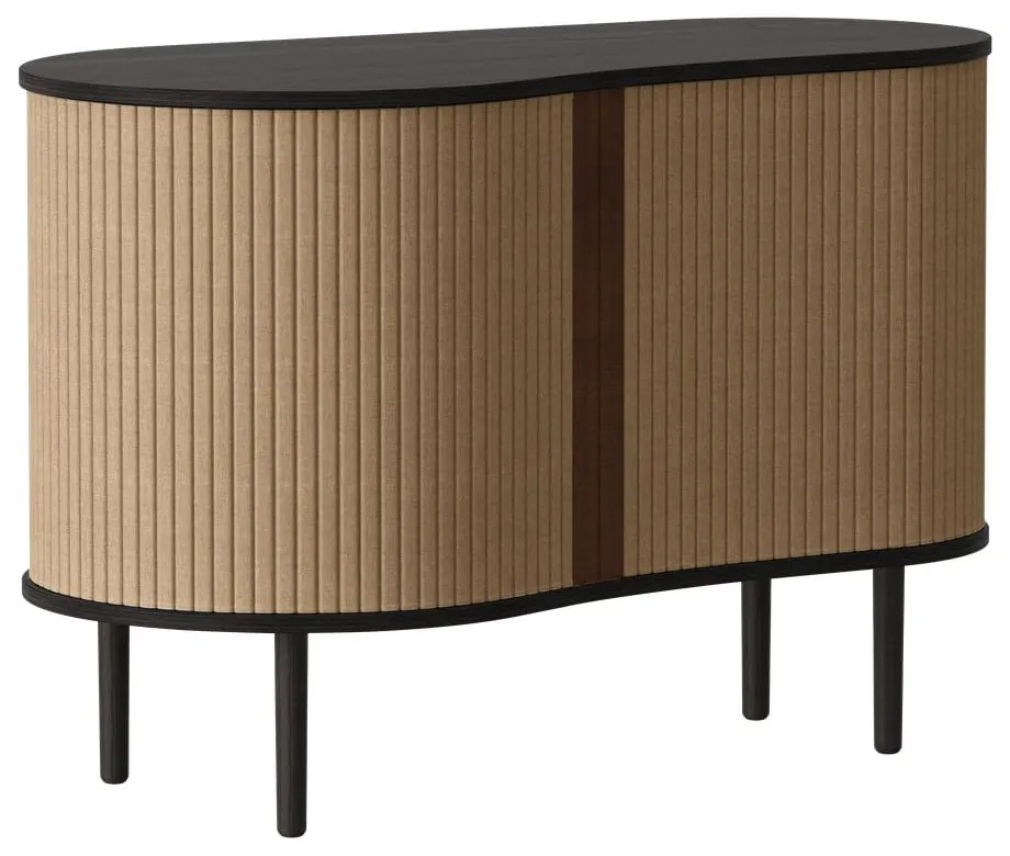 Кафяв нисък скрин в дъбов декор с плъзгащи се врати 100x67 cm Audacious - UMAGE