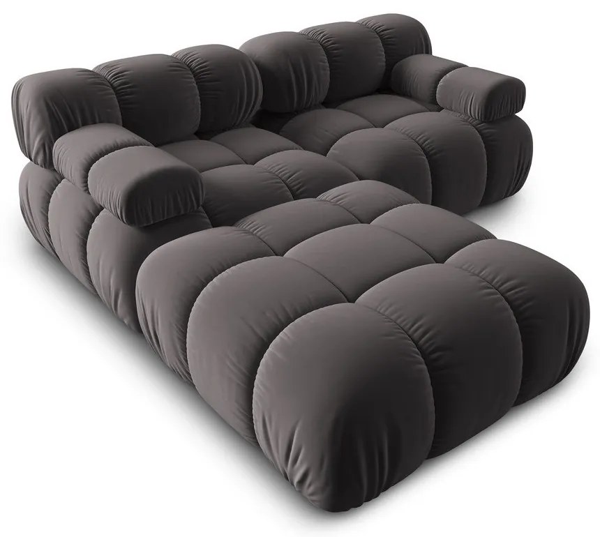 Тъмносив ъглов диван от кадифе Bellis - Micadoni Home