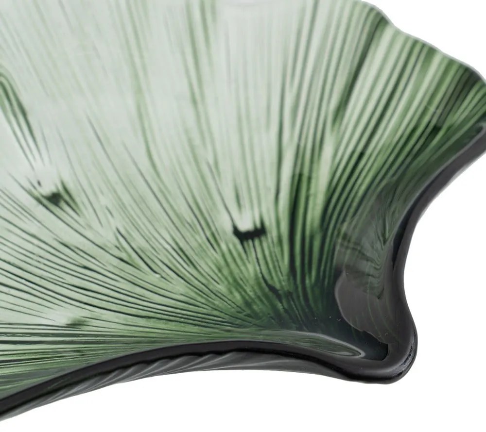 Стъклен декоративен поднос 16x17 cm Gingko – Ixia