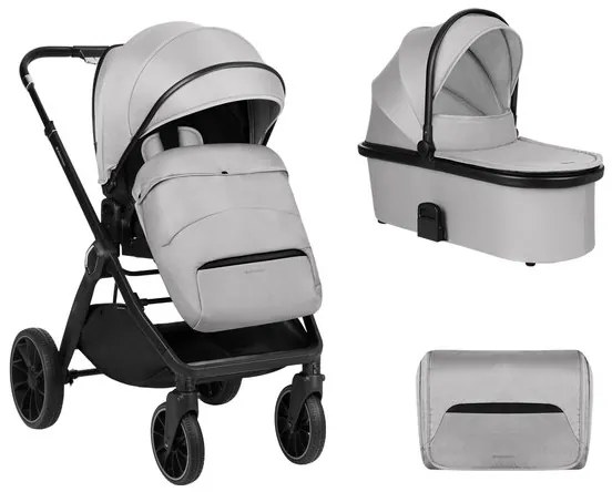 Комбинирана детска количка 2в1 Tiffany KIKKABOO - Light Grey