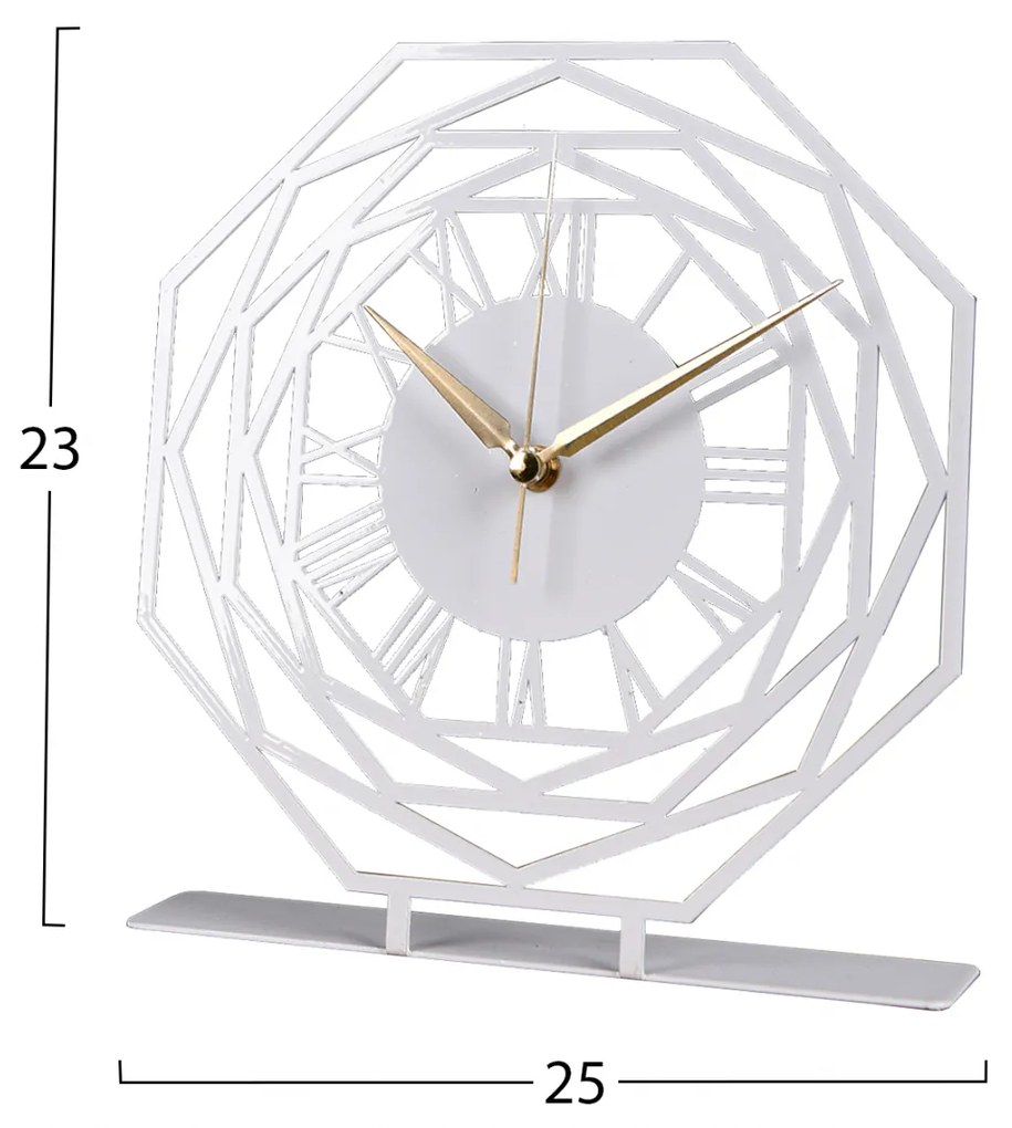 Метален настолен часовник HM7468.02 бял цвят