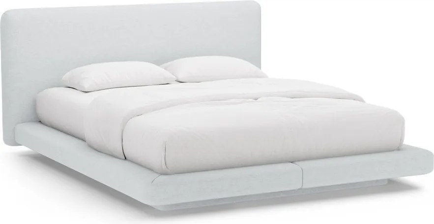 Светлосиво тапицирано двойно легло 200x200 cm Linea – Micadoni