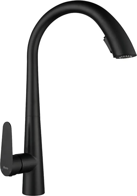 REA-B5313 - Смесител за мивка с изтегляща се лейка ROSS 43 cm черен